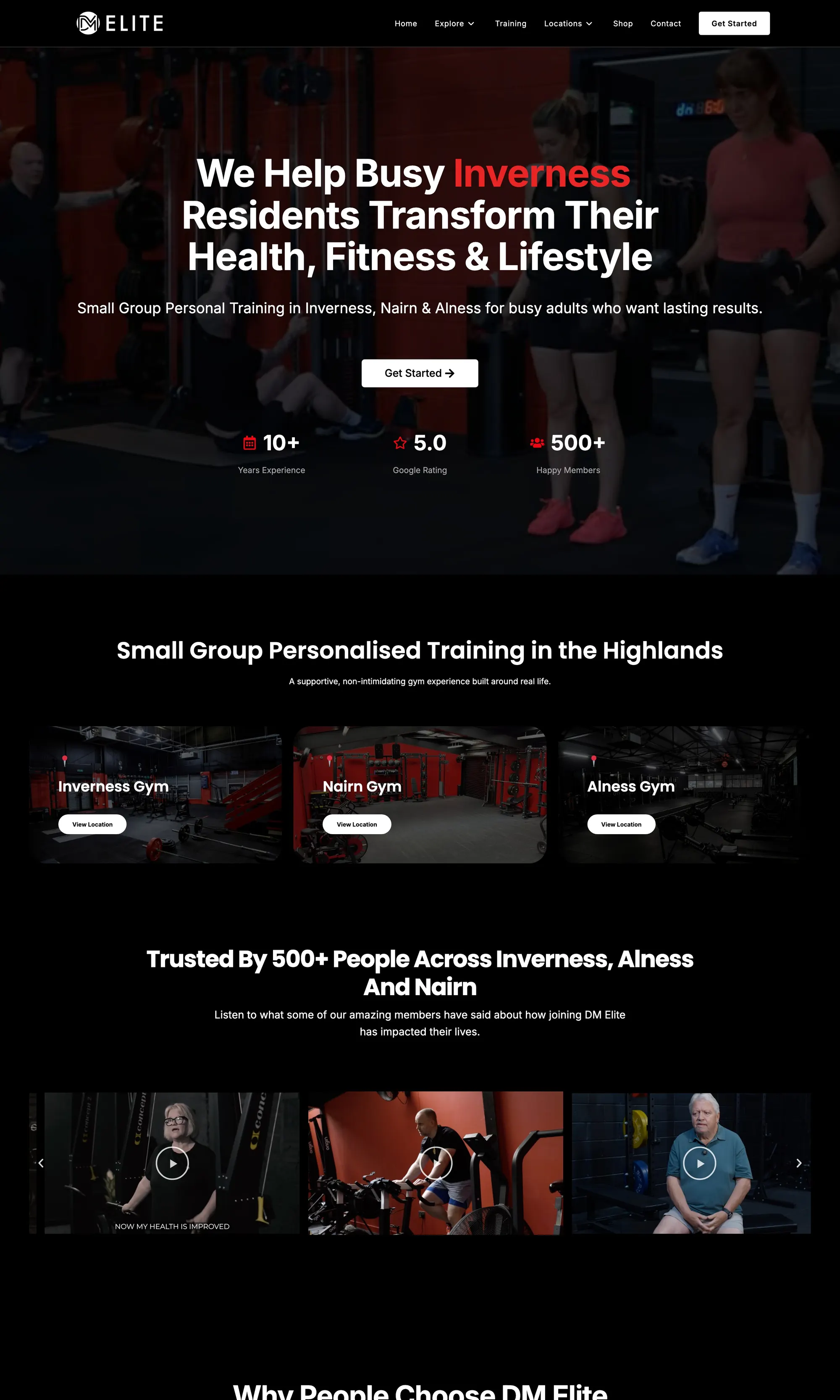 DM Elite, Inverness — gym website by Fitness Marketing Agency